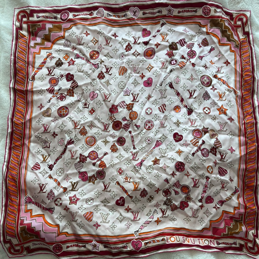 Louis Vuitton "Candy Factory" square scarf